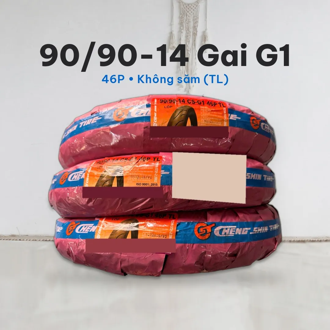 Vỏ lốp sau 90/90-14 không săm (TL) ChengShin – nhiều mã gai